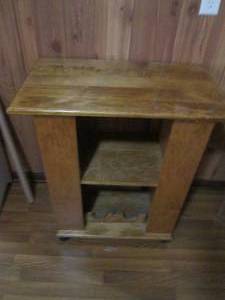 Wood microwave cart with lower shelf and wine bottle rack