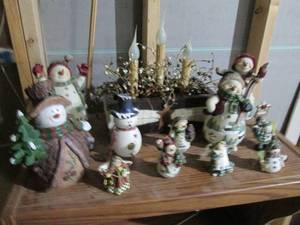 Beautiful assortment of Snowman and femo-clay Christmas decor plus more