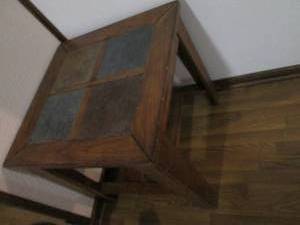Pair of Wood end tables with tile inlay top