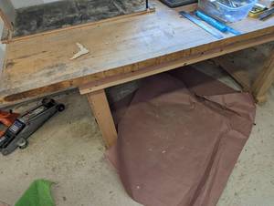 Solid maple homemade workbench (extremely heavy, bring your own help to move and load)
