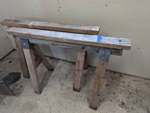 Pair of wood sawhorses
