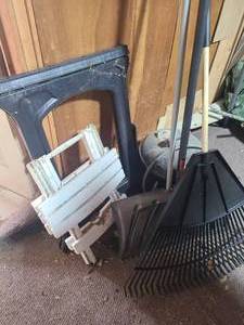 Sawhorse, portable table and yard tools