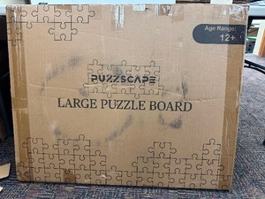 lot 17 image: Puzzlescape Large 1,500 Piece Puzzle Board with Lazy Susan and Protective Puzzle Cover