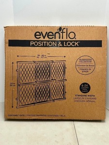 lot 27 image: Evenflo Position & Lock Adjustable Wood Baby Gate - Model 2026900