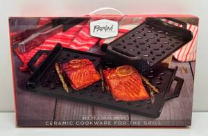 lot 8 image: Parini Cookware Glazed Ceramic Set Of 2 Grill Grids