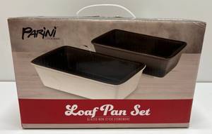 lot 25 image: Parini Cookware Loaf Pan Set Glazed Non-Stick Stoneware