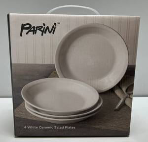 lot 39 image: Parini 4 White Ceramic Salad Plates