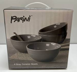 lot 40 image: Parini 4 Gray Ceramic Bowls
