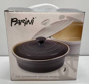 lot 62 image: Parini 2 PC. Stoneware Serving Dishes