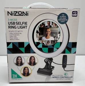 lot 75 image: Nizoni 3-Mode USB Selfie Ring Light