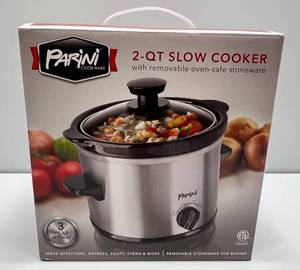 lot 78 image: Parini Cookware 2-QT Slow Cooker With Removable Oven-safe Stoneware