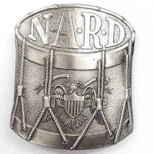 lot 17 image: Lewis Buckles NARD Belt Buckle National Association of Rudimental Dummers