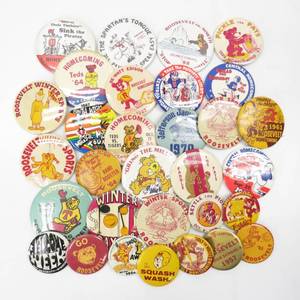 lot 38 image: Vintage Local High School Pinbacks, Roosevelt High Many From 1950-60s