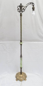 lot 59 image: Antique Vasoline Jadeite Floor Lamp