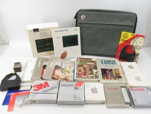 lot 72 image: Grouping of Vintage Apple Computer Items, Bag, Manuals, Disks & More