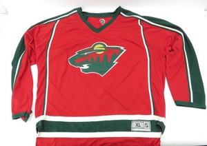 lot 78 image: Mens XL Minnesota Wild NHL Hockey Jersey Shirt New wTags