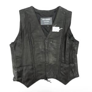 lot 126 image: Pro Rider Cowhide Leather Black Motorcycle Vest XL