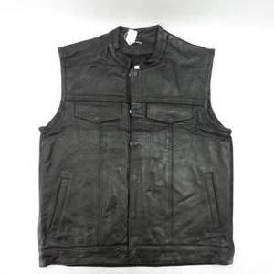 lot 121 image: Pro Rider Size Medium Black Cowhide Leather Motorcycle Vest