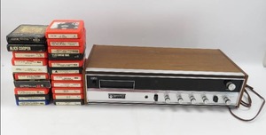 lot 149 image: Vintage Motorola Solid State 8-Track Player wTapes, Rock, Alice Cooper, Fleetwood Mac & More