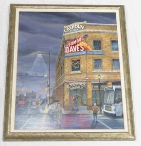 lot 152 image: Minneapolis Minnesota Calhoun Square Famous Daves Framed Art
