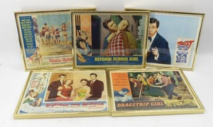 lot 156 image: Vintage Authentic Framed 1950s-60s Movie Lobby Cards, Beach Blanket Bingo & More