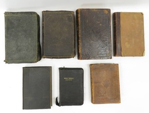 lot 158 image: Grouping of Antique & Vintage Bibles 1800s