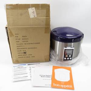 lot 176 image: NOS Bon Appetit 10-Cup Digital Multi-Cooker Model #BADRC010