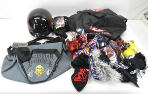 lot 181 image: Route 66 DOT Motorycle Helmet wBag & Many Helmet Accessories NEW