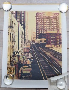 lot 194 image: Full Color Lithograph by Hellman Signed & Numbered #110 of 1000 Chicagos Loop E1