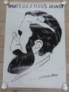 lot 212 image: Vintage Sigmund Freud Whats on A Mans Mind Poster (1981) Wizard & Genius