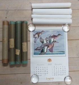 lot 213 image: Four Complete Years Seagram Distillery Wildlife Calendars 1954-1957