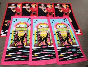 lot 170 image: Grouping of 7 NOS Seven Seas 1950s Themed Beach Towels