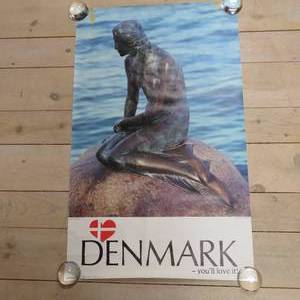 lot 219 image: Vintage Denmark The Little Mermaid Poster - 39 x 24
