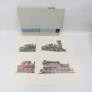 lot 227 image: Set of 4 Antique Locomotive Lithographs - 16 x 12