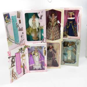 lot 235 image: Lot of 6 The Great Eras Collection Barbie Dolls - Never Removed From Box