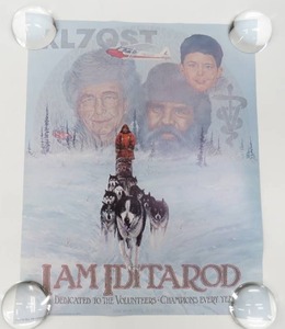 lot 266 image: Signed I Am Iditarod Jon Van Zyle PrintPoster Dog Sled Race, Alaska 1987