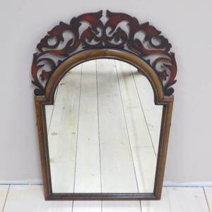 lot 275 image: Vintage Wood Ornate Dresser Mirror Heavy