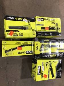 lot 36 image: Lot of Assorted Ryobi Lawn Care Items Customer Returns See Pictures