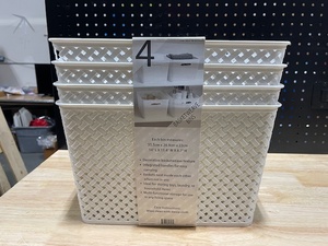 lot 40 image: Basketweave Bins Plastic 4 Count