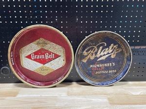 lot 111 image: Vintage Blatz and Grain Belt Serving Trays