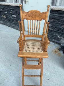 lot 141 image: Vintage Baby Highchair and Stroller
