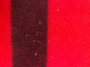 lot 109 image: Red and Black Stripe Wool Blanket Four Point Blanket