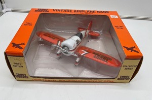 lot 41 image: Trustworthy Airplane Bank Die Cast Metal 1929 Travel Art Collectors Series