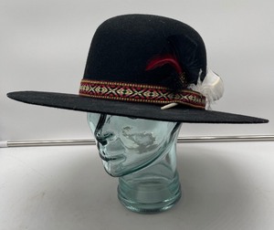 lot 56 image: Indian Joe XL Doom Feather Hat 100% Wool High Crown