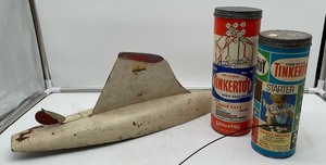 lot 130 image: Vintage Wood and Metal Nautical Toy and Tinker Toys