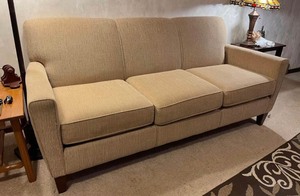 lot 159 image: TanLight TanAlmond Color Sofa Contemporary Sofa