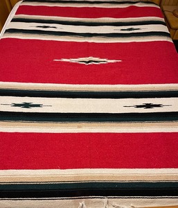 lot 175 image: Native American Style Camp Blanket, Throw Rug, Fringed, Saddle Blanket