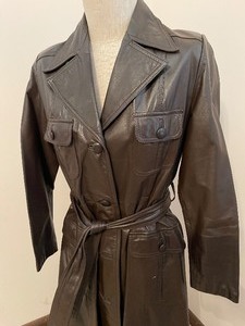 lot 211 image: Vintage Womens Long Leather Jacket