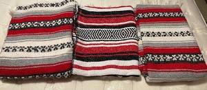 lot 214 image: Lot of 3 cotton southwestern style blankets