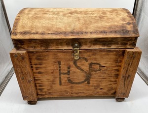 lot 226 image: Handmade Trunk marked HSP Historical Reenactment Society